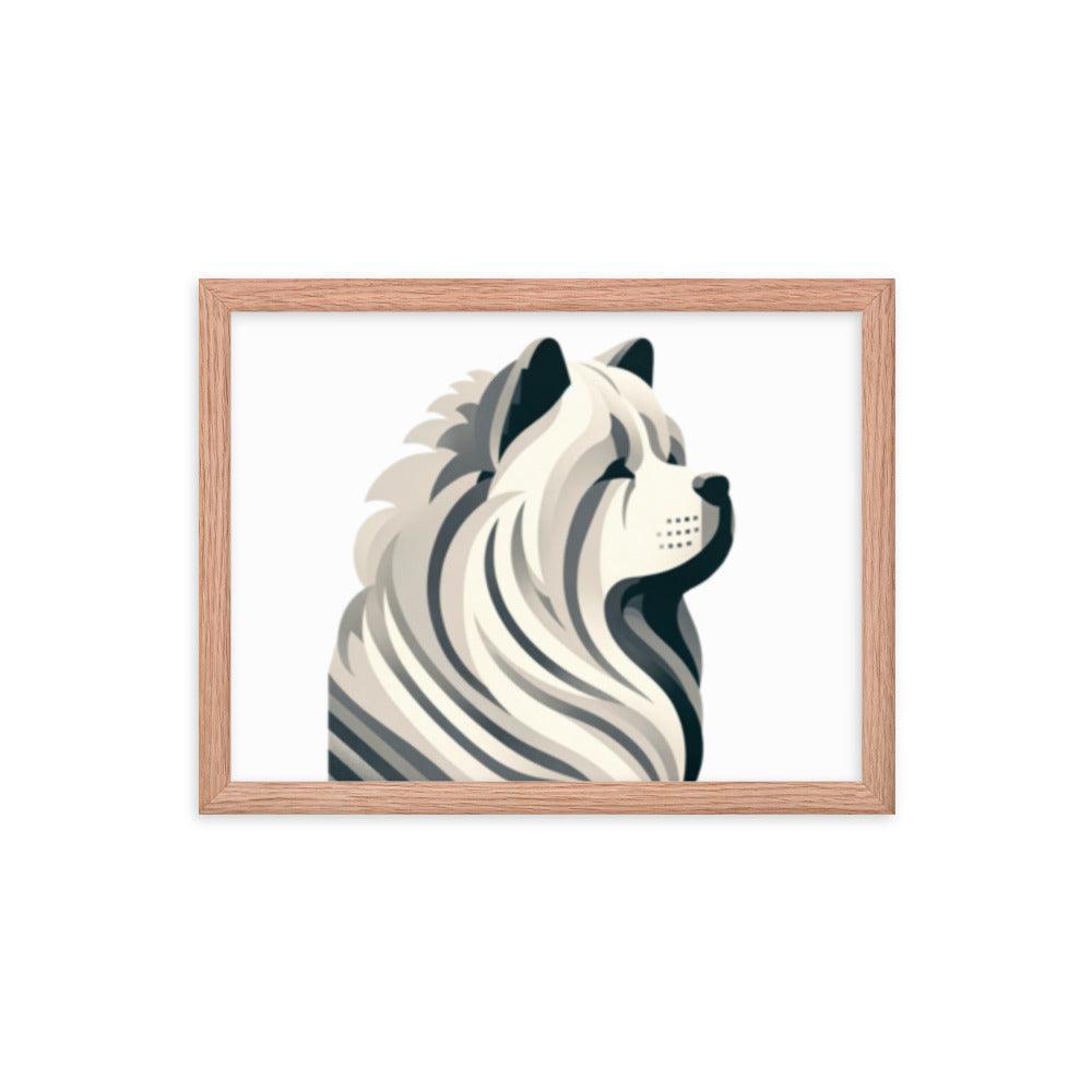 Chow Chow Minimalist Art Simple Lines & Limited Palette Framed Poster - Oh Posters