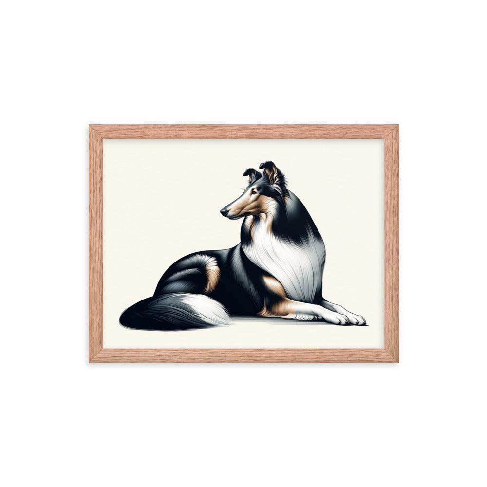 Smooth Collie Fine Art with Realistic Detail and Minimalist Elegance Framed Poster - Oh Posters