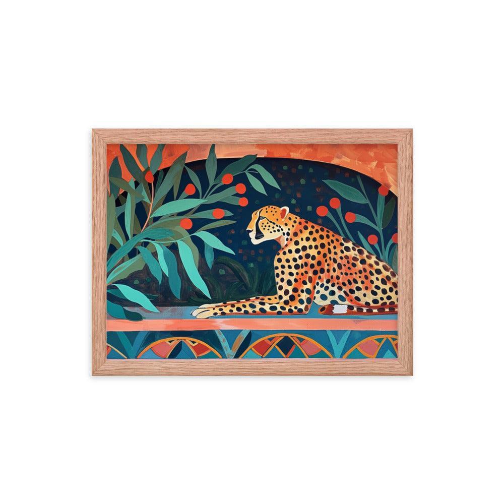 Cheetah Resting in Archway Botanical Art Framed Poster - Oh Posters