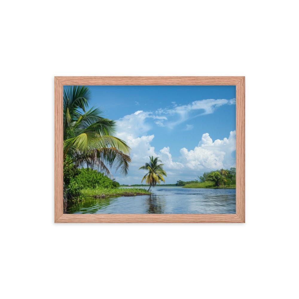 Serene Belize River Mangrove Landscape Framed Poster - Oh Posters