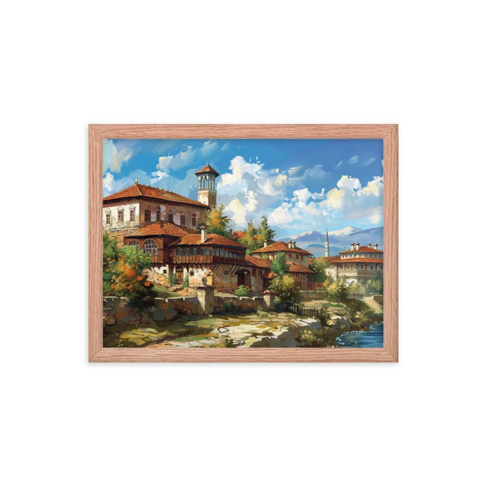 Bulgarian Riverside Manor Oil Painting Framed Poster - Oh Posters