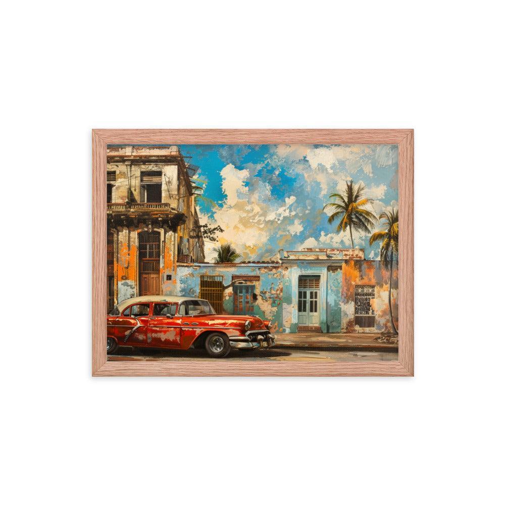 Cuba Classic Car and Historical Buildings Street Scene Framed Poster - Oh Posters