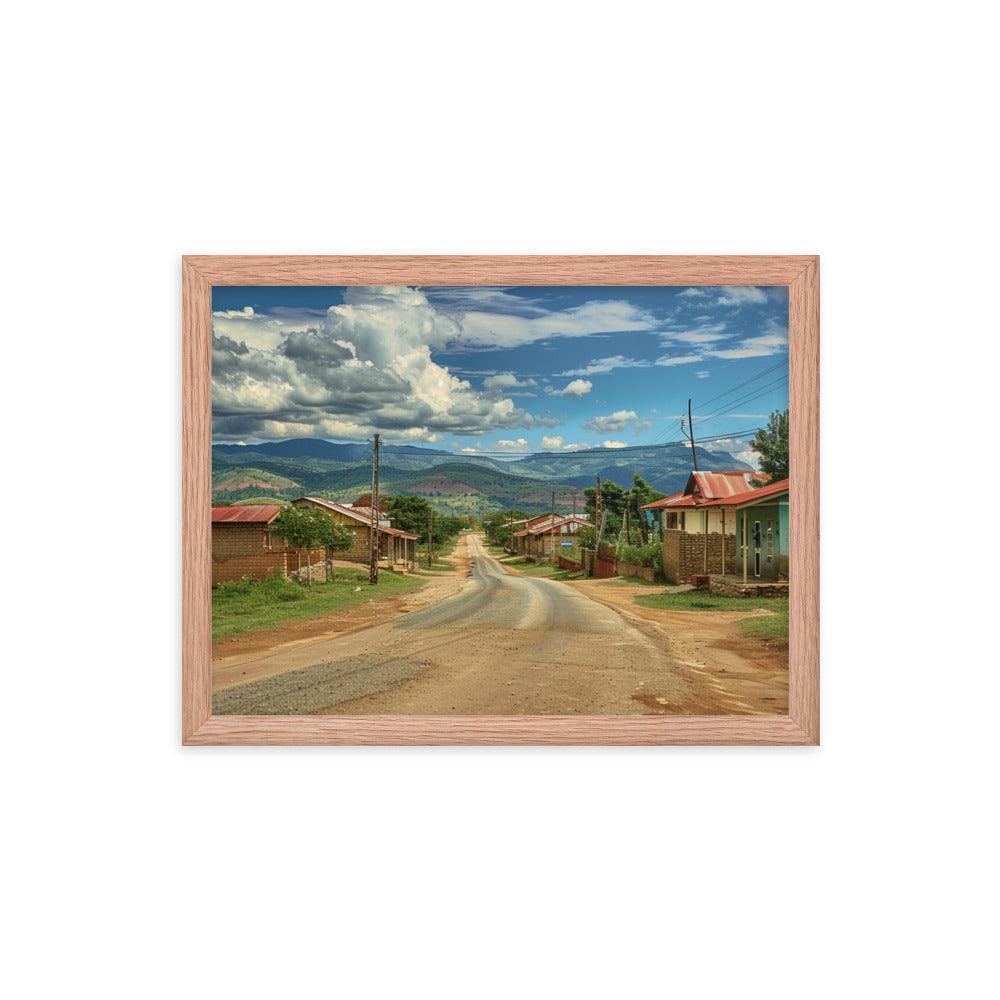 Eswatini Rural Village Scenic Road Framed Poster - Oh Posters