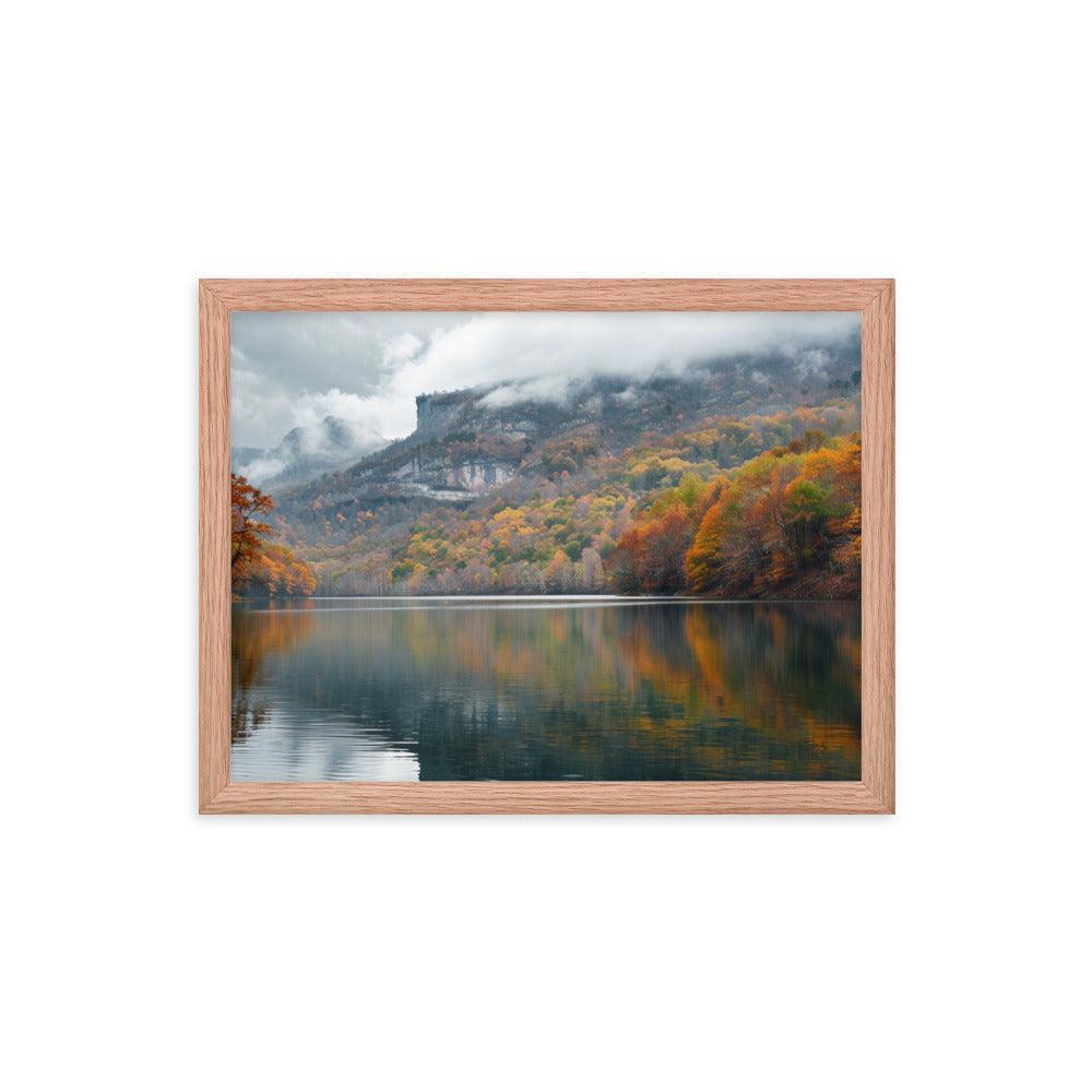 Georgia Autumn Mountain Lake Reflection Framed Poster - Oh Posters