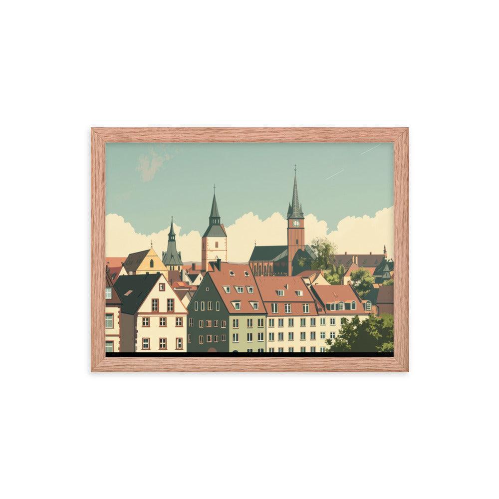 Germany Classic Town Center Digital Art Framed Poster - Oh Posters