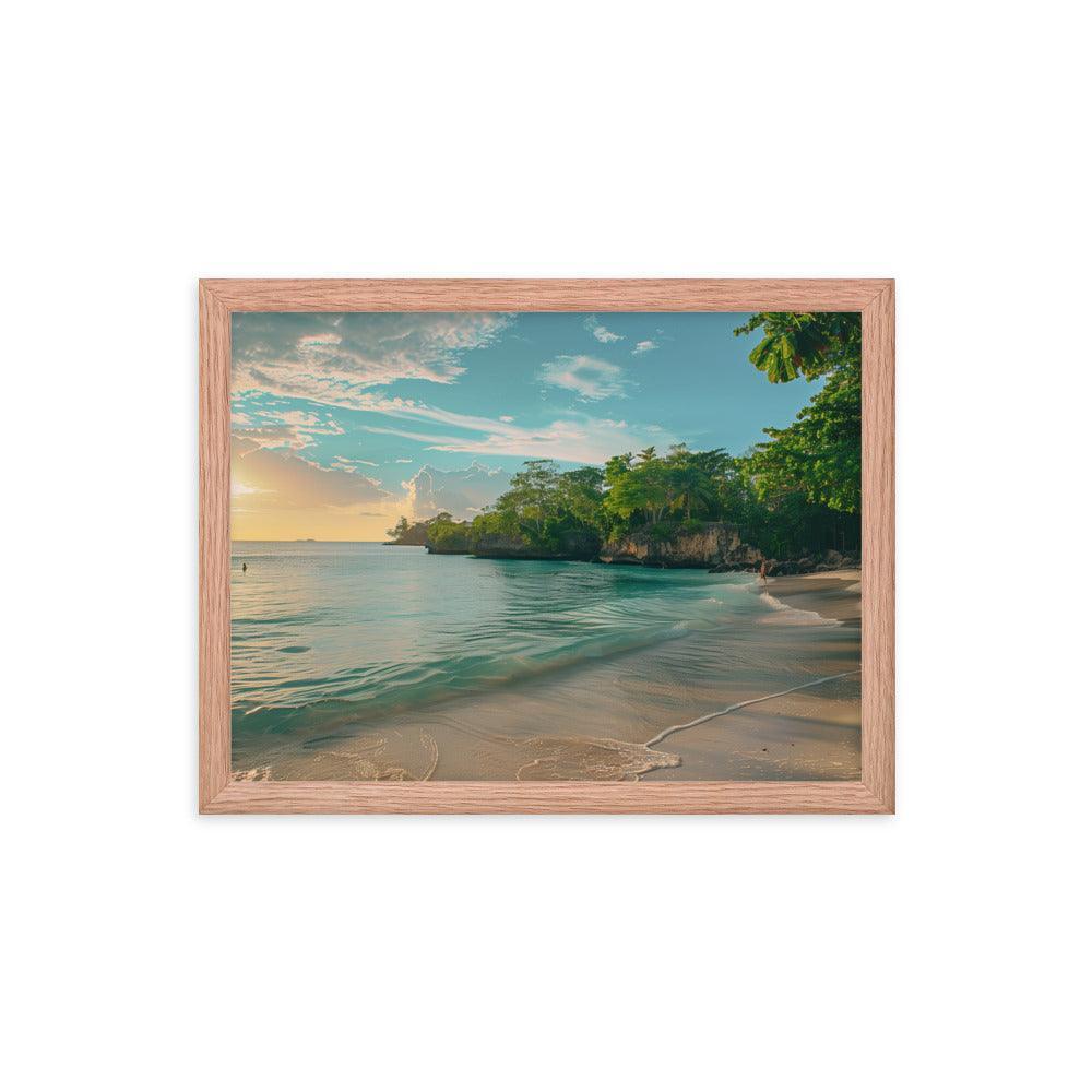 Jamaica Tranquil Seaside Sunset Framed Poster - Oh Posters