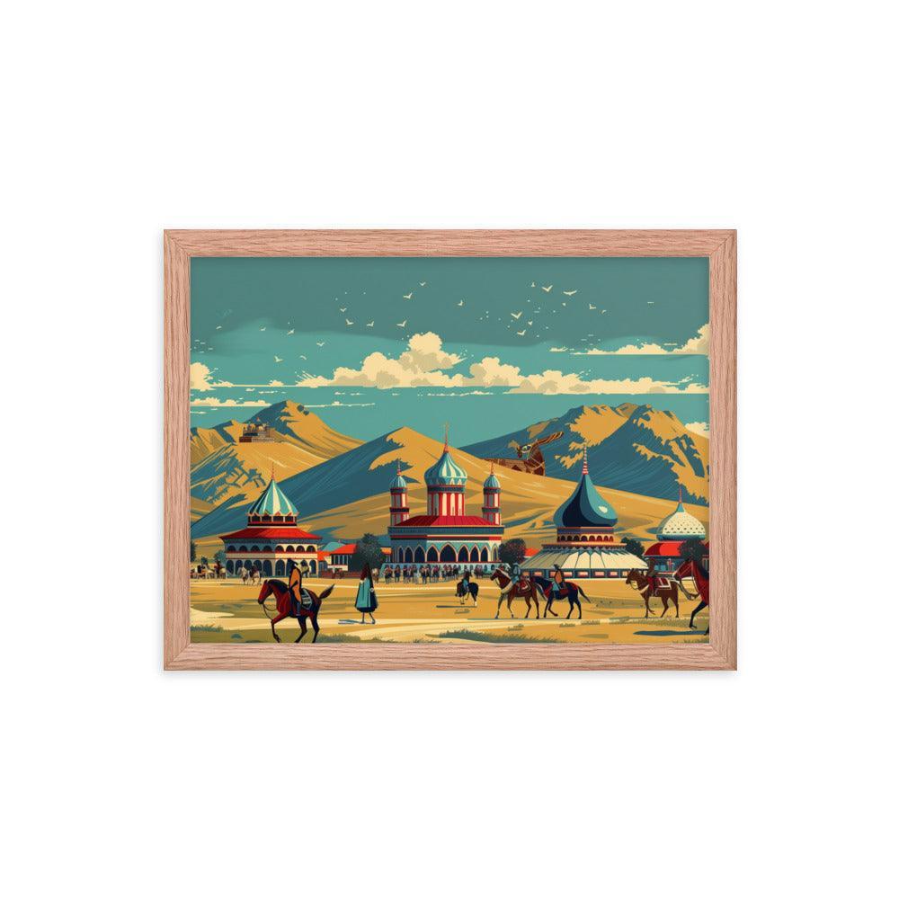 Kazakhstan Traditional Nomadic Settlement Framed Poster - Oh Posters