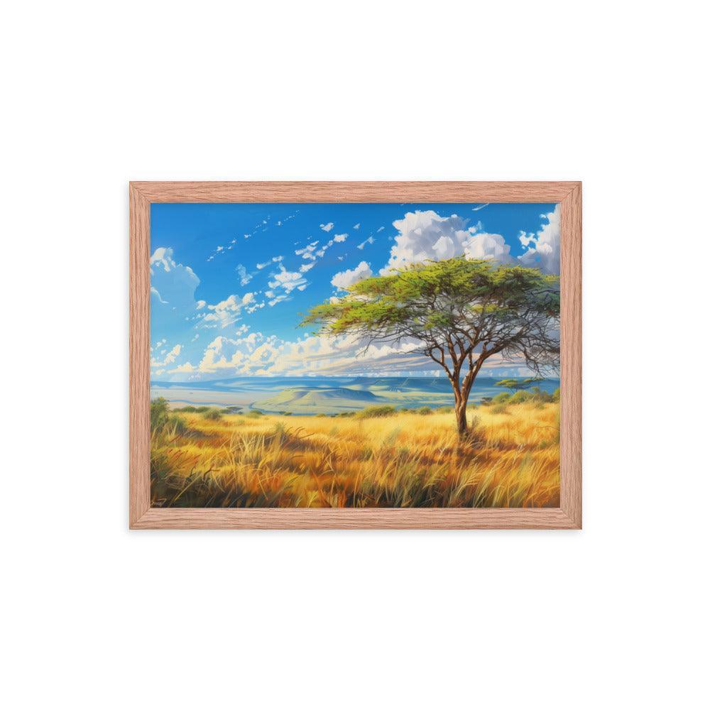 Kenya Golden Plains Scenic Landscape Framed Poster - Oh Posters