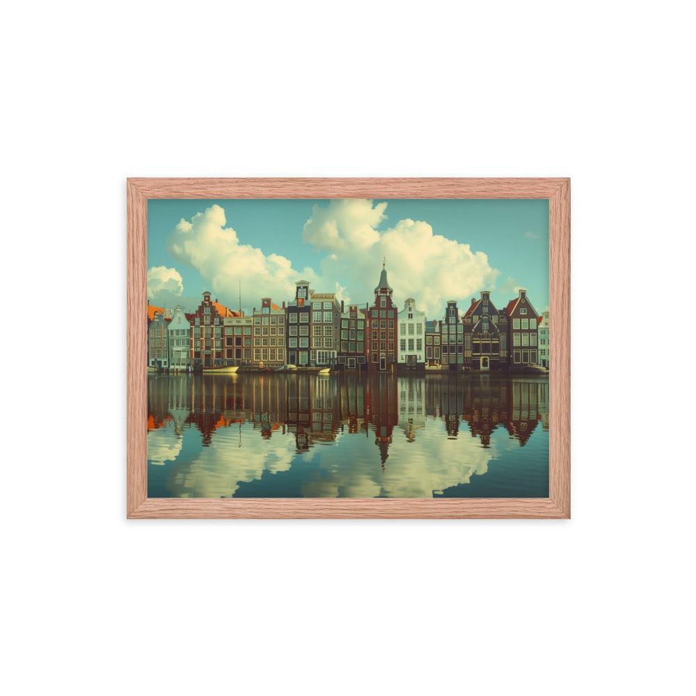 Netherlands Historic Amsterdam Canal Houses Framed Poster - Oh Posters