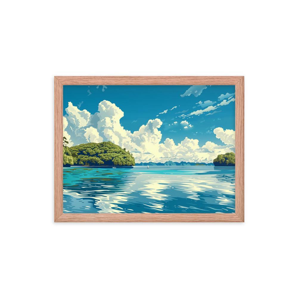 Palau Serene Island Sea View Framed Poster - Oh Posters