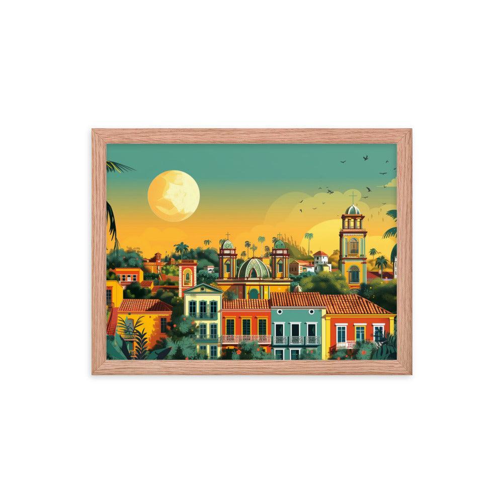 Paraguay Colonial Town Tropical Sunset Framed Poster - Oh Posters