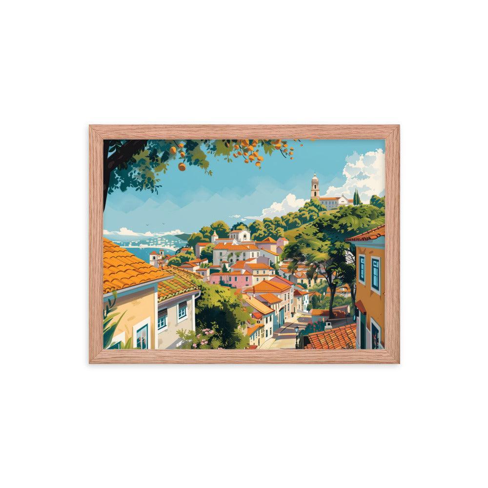 Portugal Charming Hillside Village Framed Poster - Oh Posters