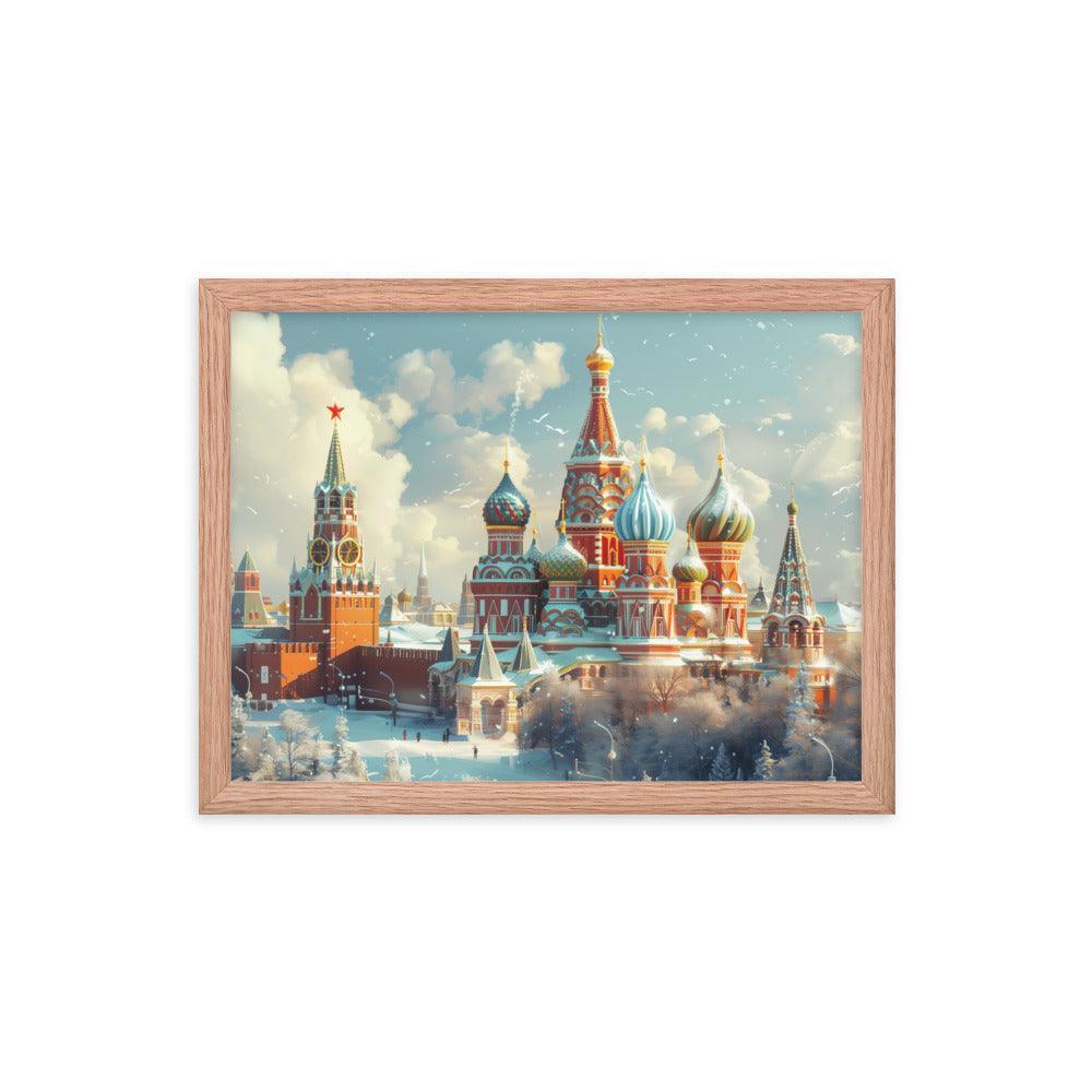 Russia Winter Moscow Kremlin Snowy Framed Poster - Oh Posters