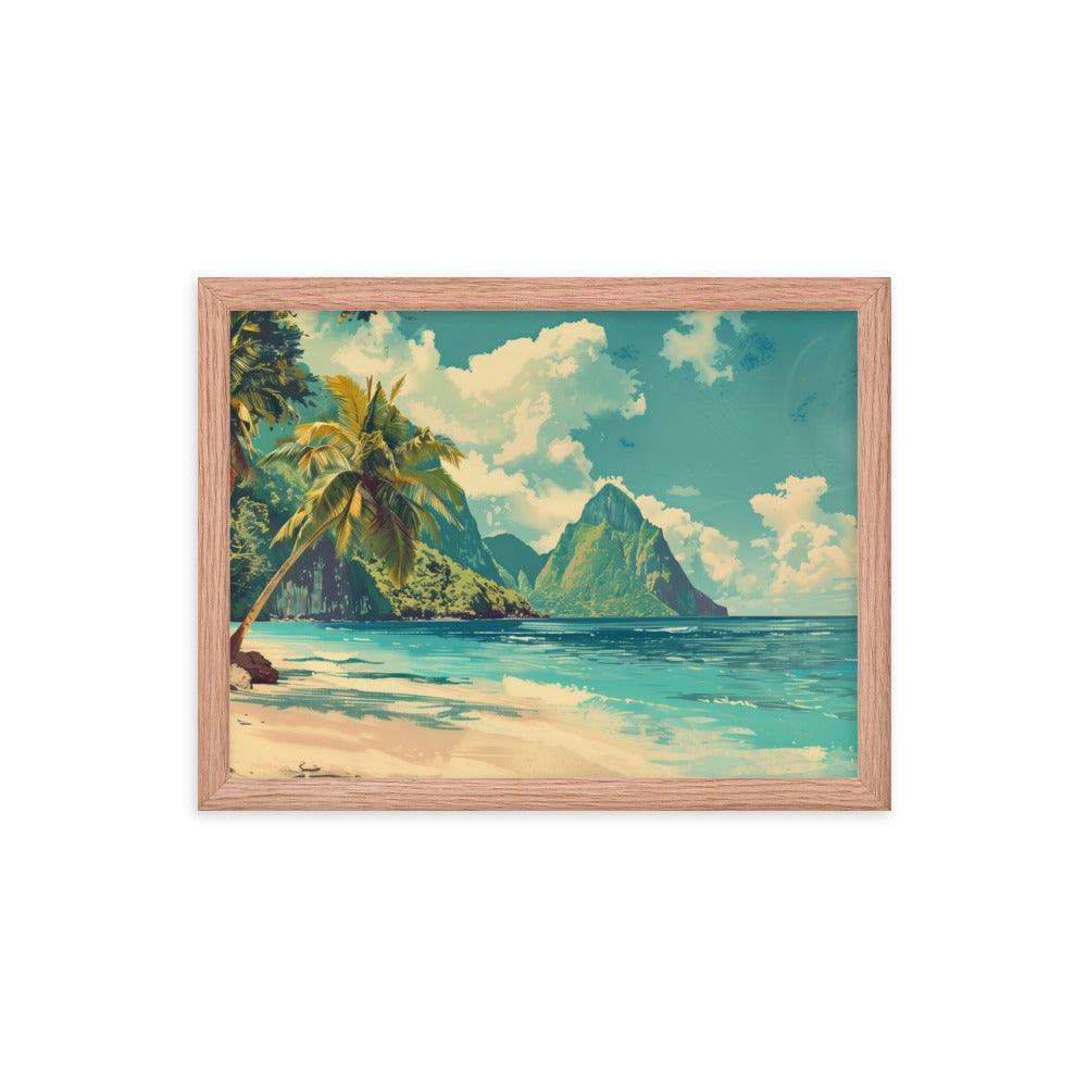 Saint Vincent and the Grenadines Pristine Beach Tropical Framed Poster - Oh Posters