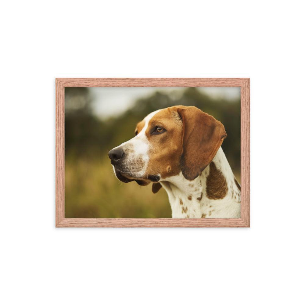 English Foxhound Side Profile in Nature Framed Poster - Oh Posters