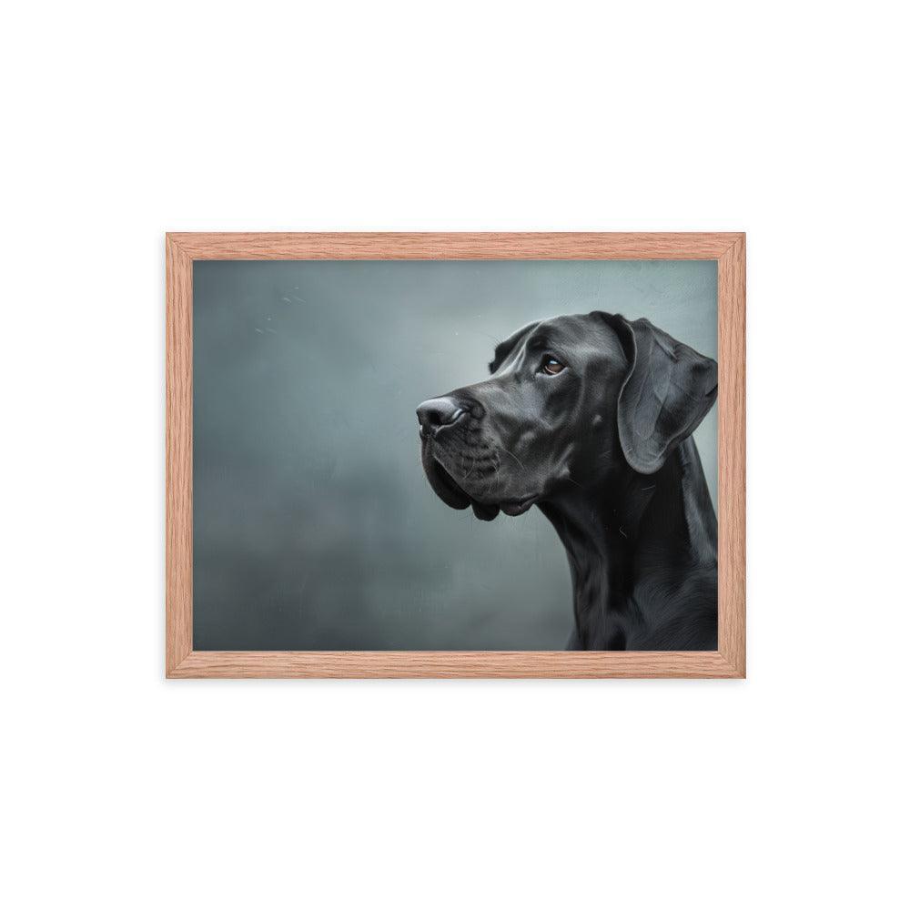 Great Dane Regal Side Profile Painting Framed Poster - Oh Posters