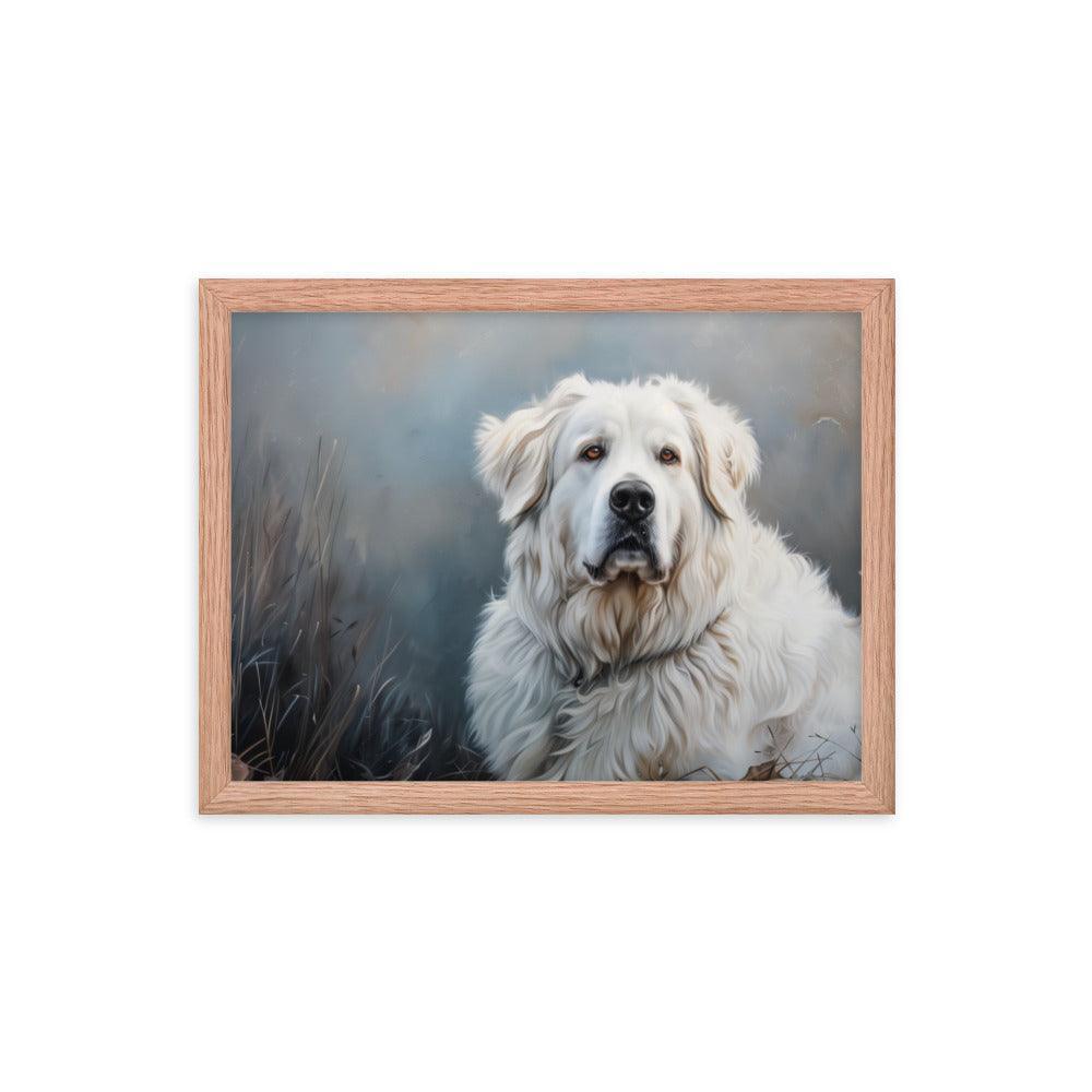 Great Pyrenees Majestic Winter Portrait Framed Poster - Oh Posters