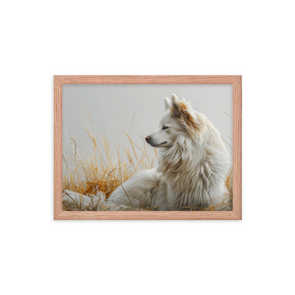 Icelandic Sheepdog in Golden Field Art Framed Poster - Oh Posters