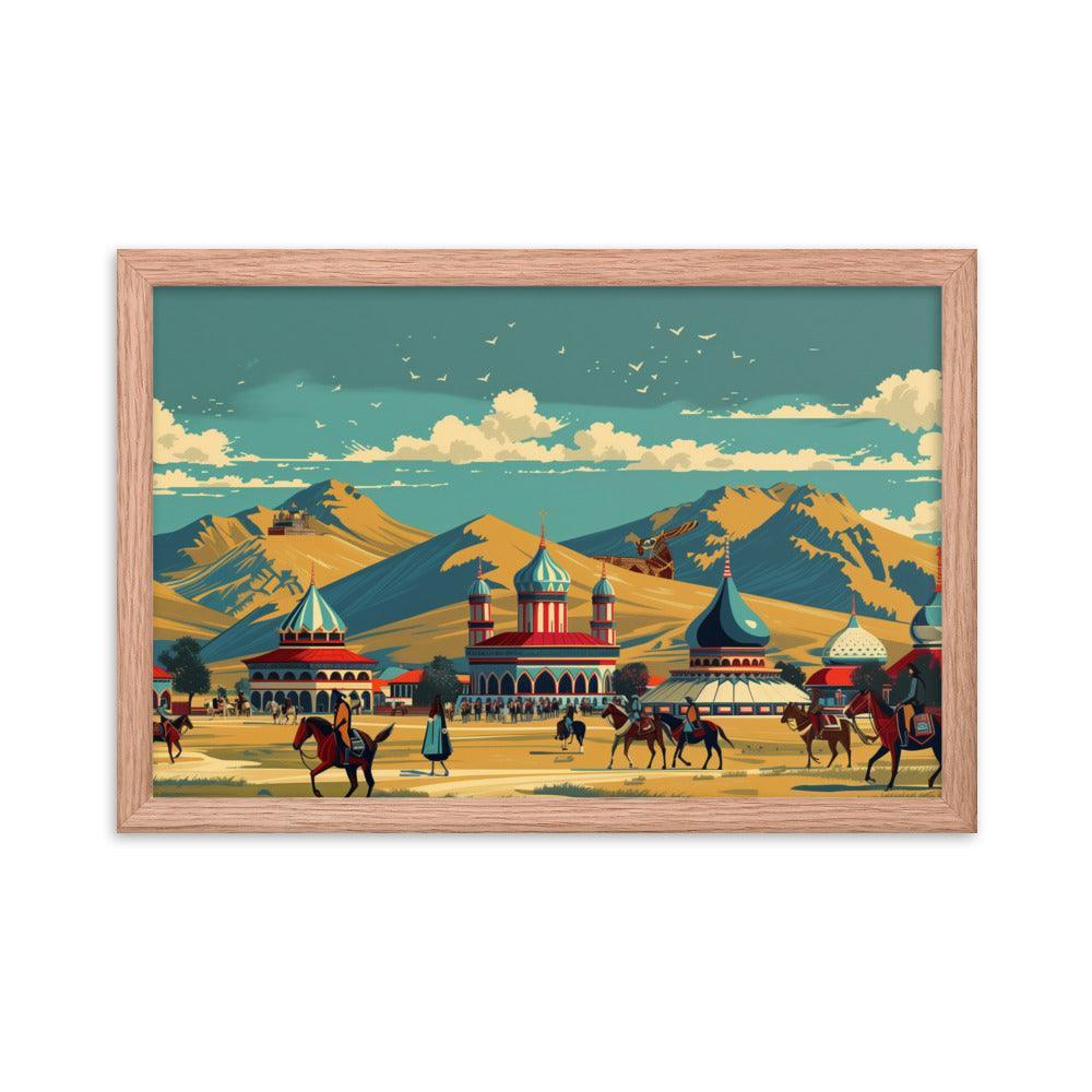 Kazakhstan Traditional Nomadic Settlement Framed Poster - Oh Posters