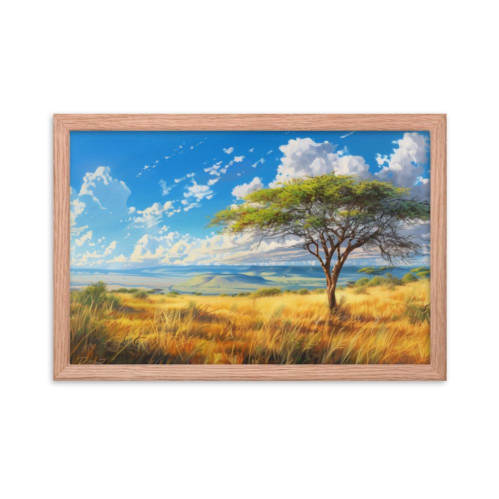 Kenya Golden Plains Scenic Landscape Framed Poster - Oh Posters