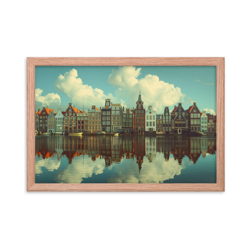 Netherlands Historic Amsterdam Canal Houses Framed Poster - Oh Posters