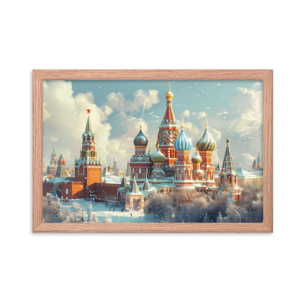 Russia Winter Moscow Kremlin Snowy Framed Poster - Oh Posters