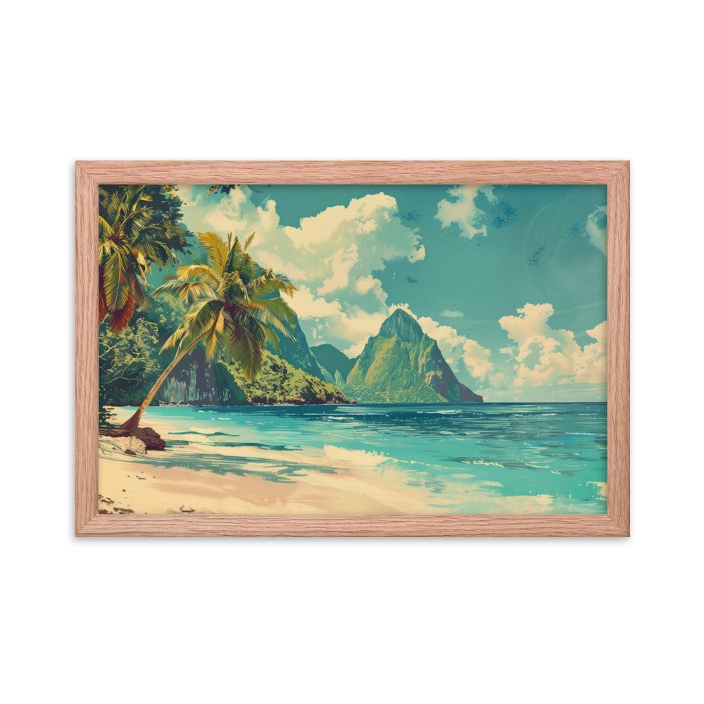 Saint Vincent and the Grenadines Pristine Beach Tropical Framed Poster - Oh Posters