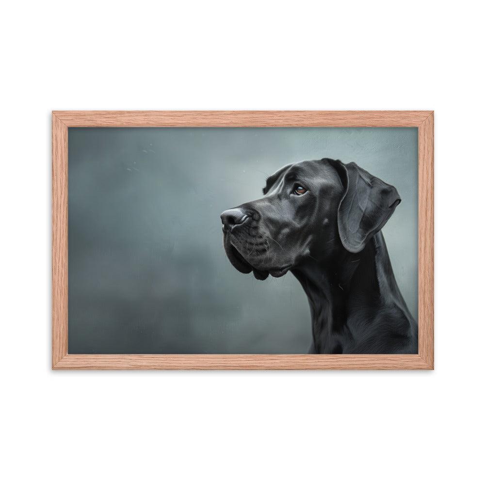 Great Dane Regal Side Profile Painting Framed Poster - Oh Posters