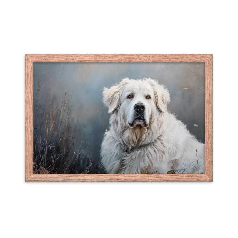 Great Pyrenees Majestic Winter Portrait Framed Poster - Oh Posters