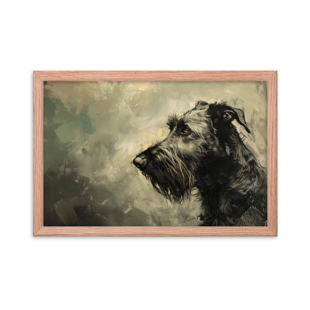 Irish Wolfhound Profile Abstract Art Framed Poster - Oh Posters