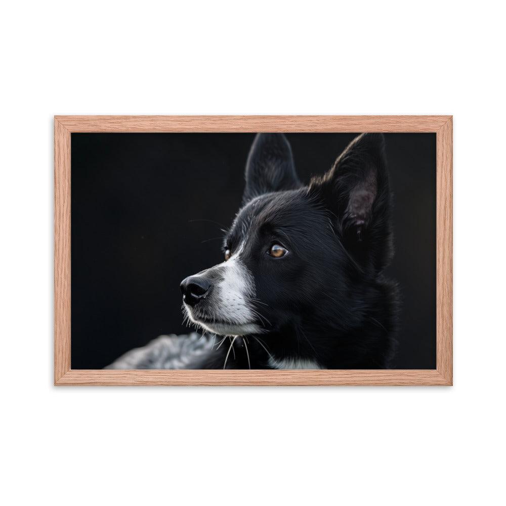 Karelian Bear Dog Side Profile Painting Framed Poster - Oh Posters