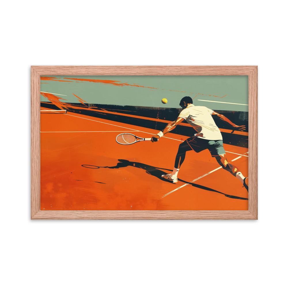 Tennis Player Action Shot Abstract Sports Art Framed Poster - Oh Posters