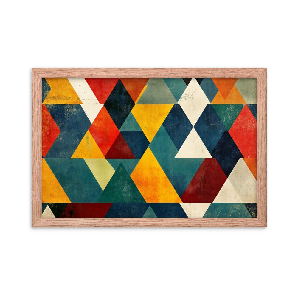 Colorful Geometric Art Pattern for Modern Style Enthusiasts Framed Poster - Oh Posters