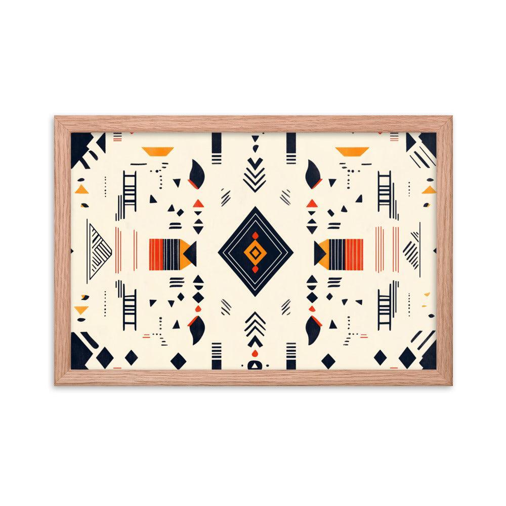 Boho Geometric Pattern with Tribal Vibes Framed Poster - Oh Posters