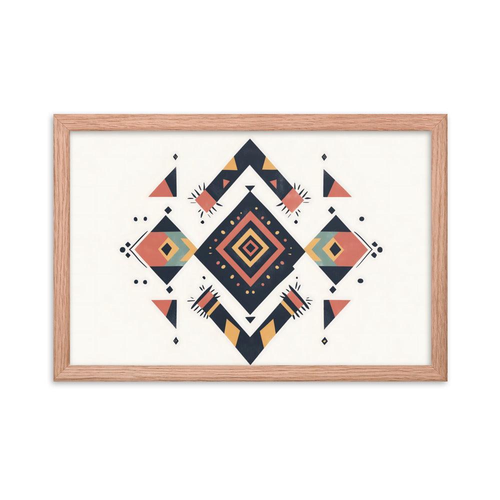 Boho Geometric Tribal Patterns Ideal for Festival Lovers Framed Poster - Oh Posters