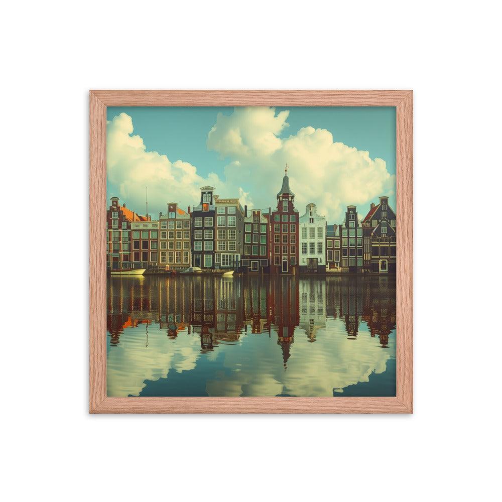 Netherlands Historic Amsterdam Canal Houses Framed Poster - Oh Posters