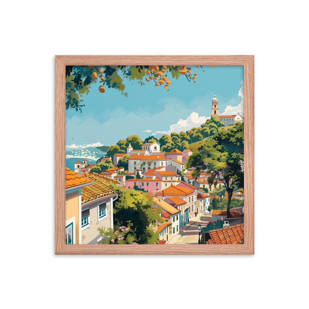 Portugal Charming Hillside Village Framed Poster - Oh Posters