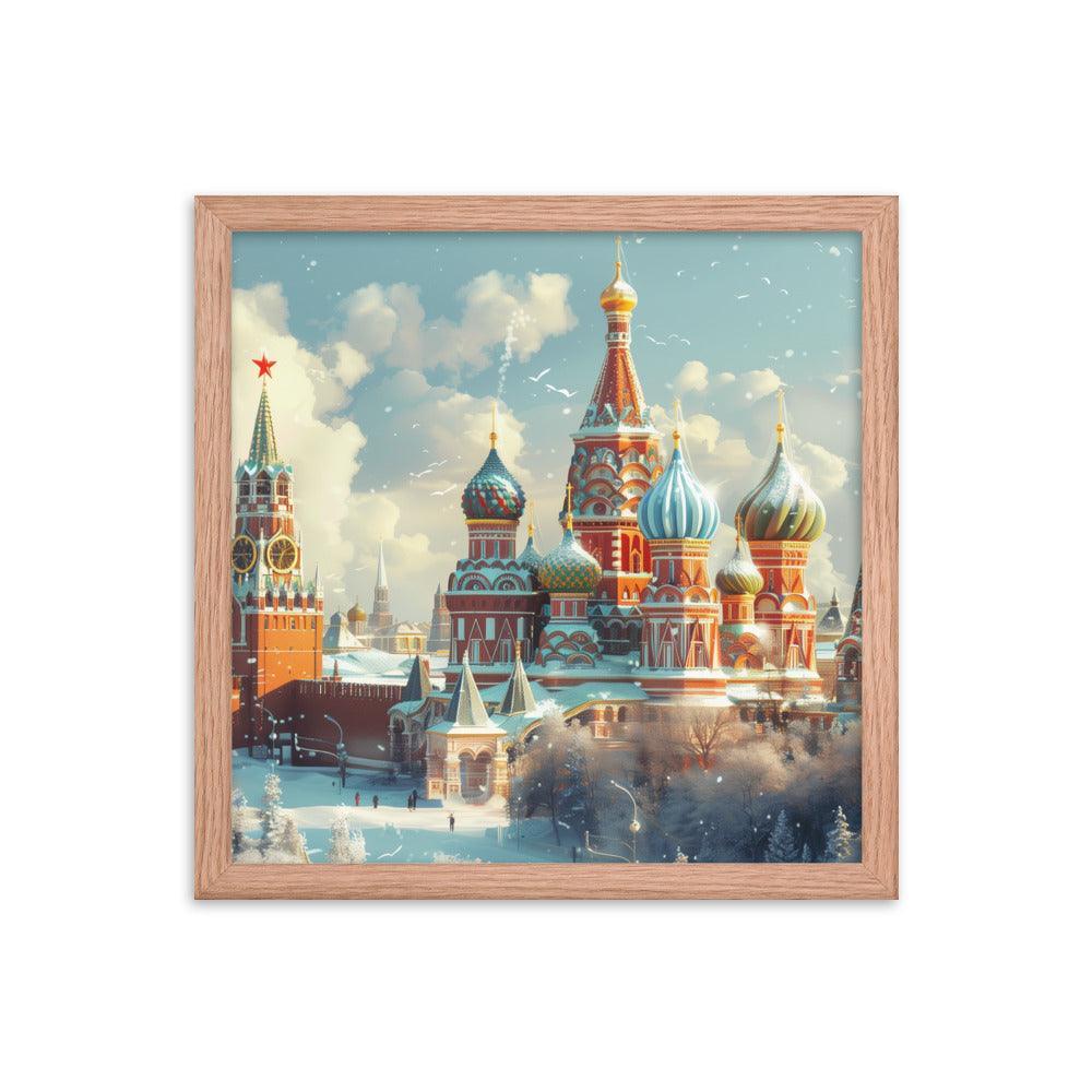 Russia Winter Moscow Kremlin Snowy Framed Poster - Oh Posters