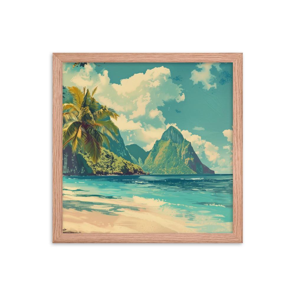 Saint Vincent and the Grenadines Pristine Beach Tropical Framed Poster - Oh Posters