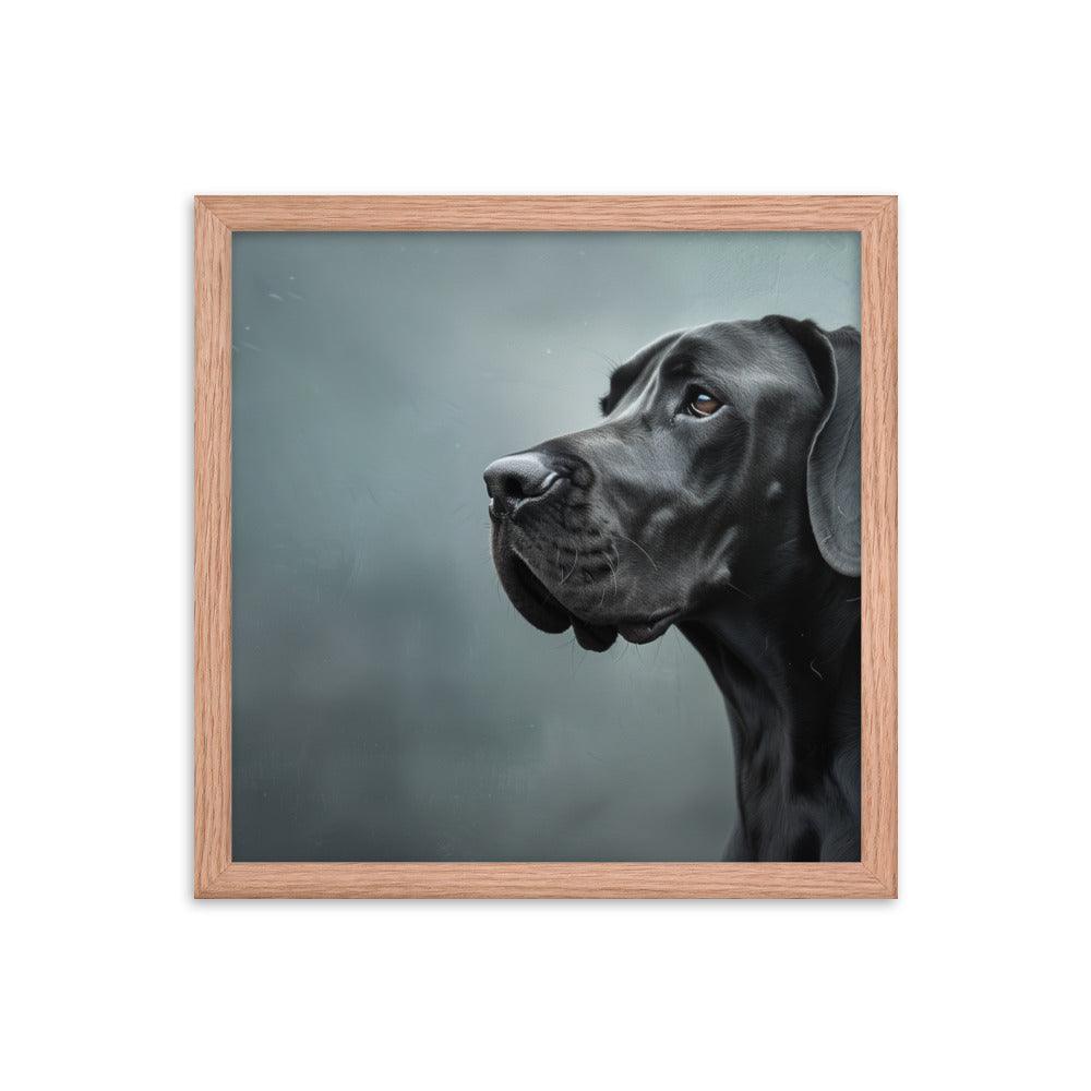 Great Dane Regal Side Profile Painting Framed Poster - Oh Posters