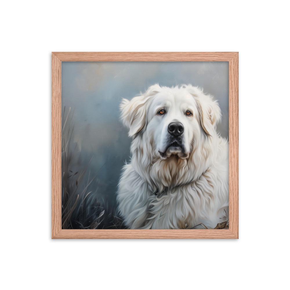 Great Pyrenees Majestic Winter Portrait Framed Poster - Oh Posters