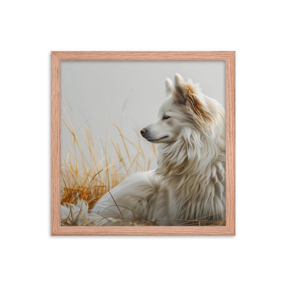 Icelandic Sheepdog in Golden Field Art Framed Poster - Oh Posters