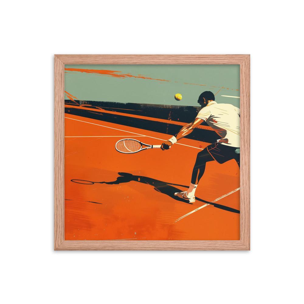 Tennis Player Action Shot Abstract Sports Art Framed Poster - Oh Posters