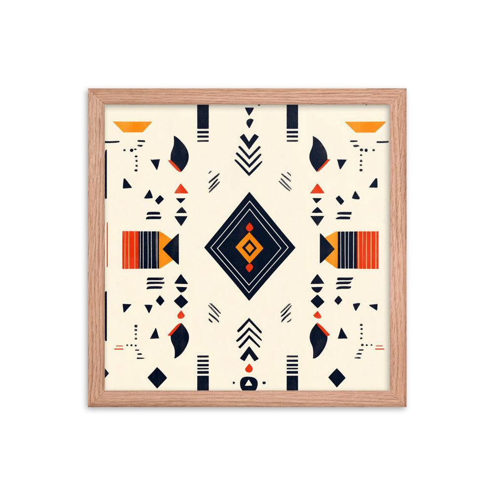 Boho Geometric Pattern with Tribal Vibes Framed Poster - Oh Posters