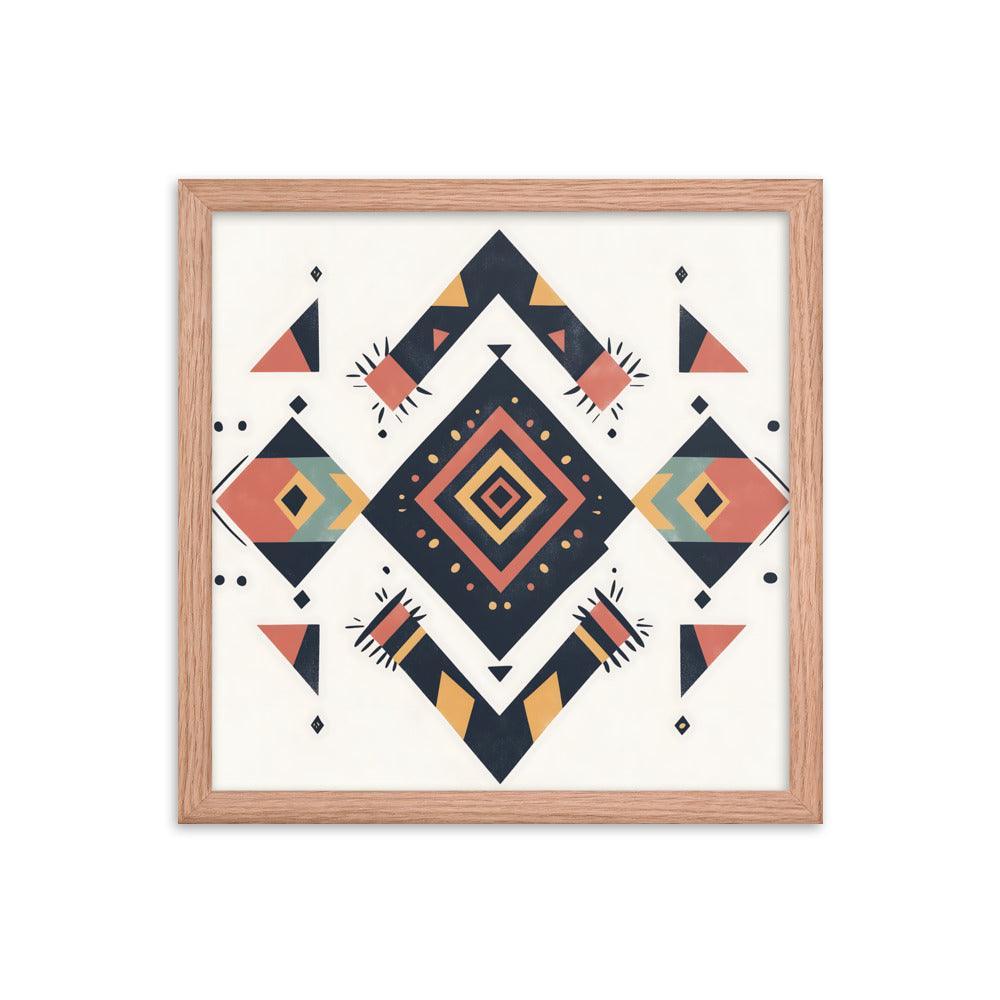 Boho Geometric Tribal Patterns Ideal for Festival Lovers Framed Poster - Oh Posters