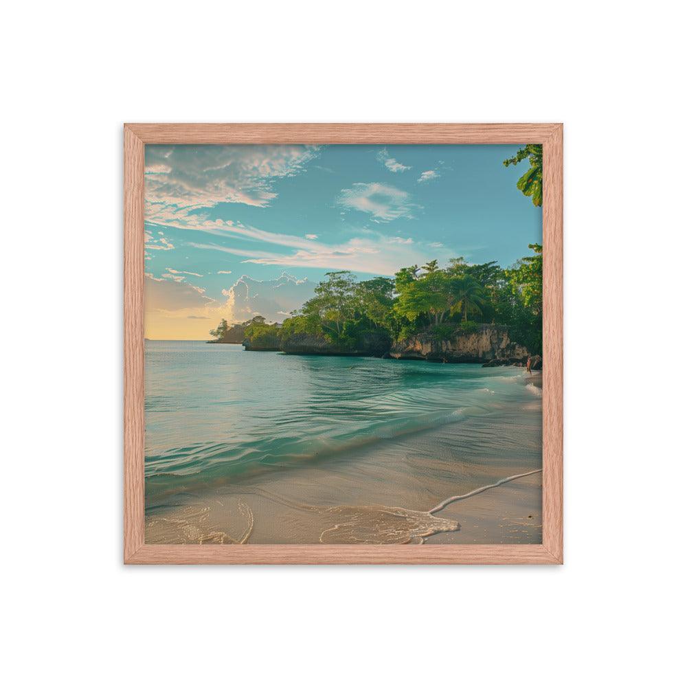 Jamaica Tranquil Seaside Sunset Framed Poster - Oh Posters