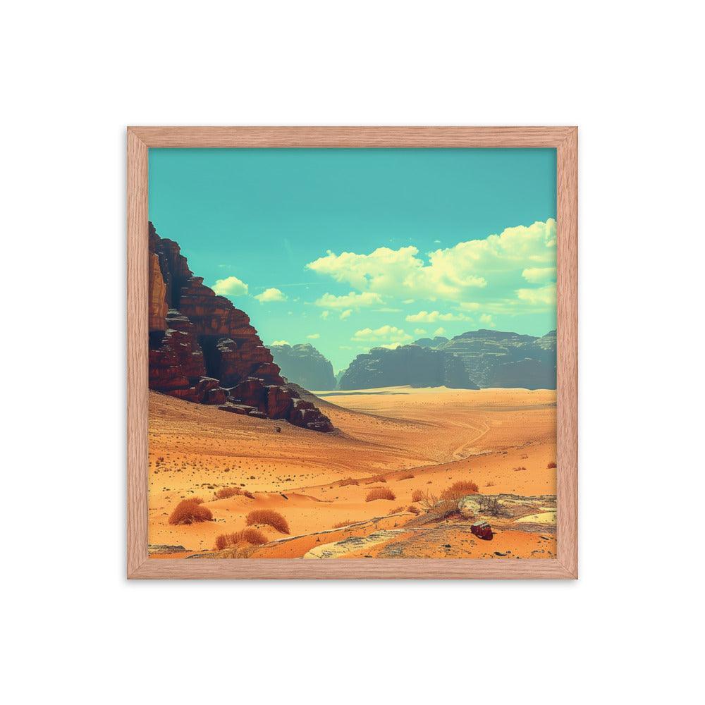 Jordan Wadi Rum Desert Camel Landscape Framed Poster - Oh Posters