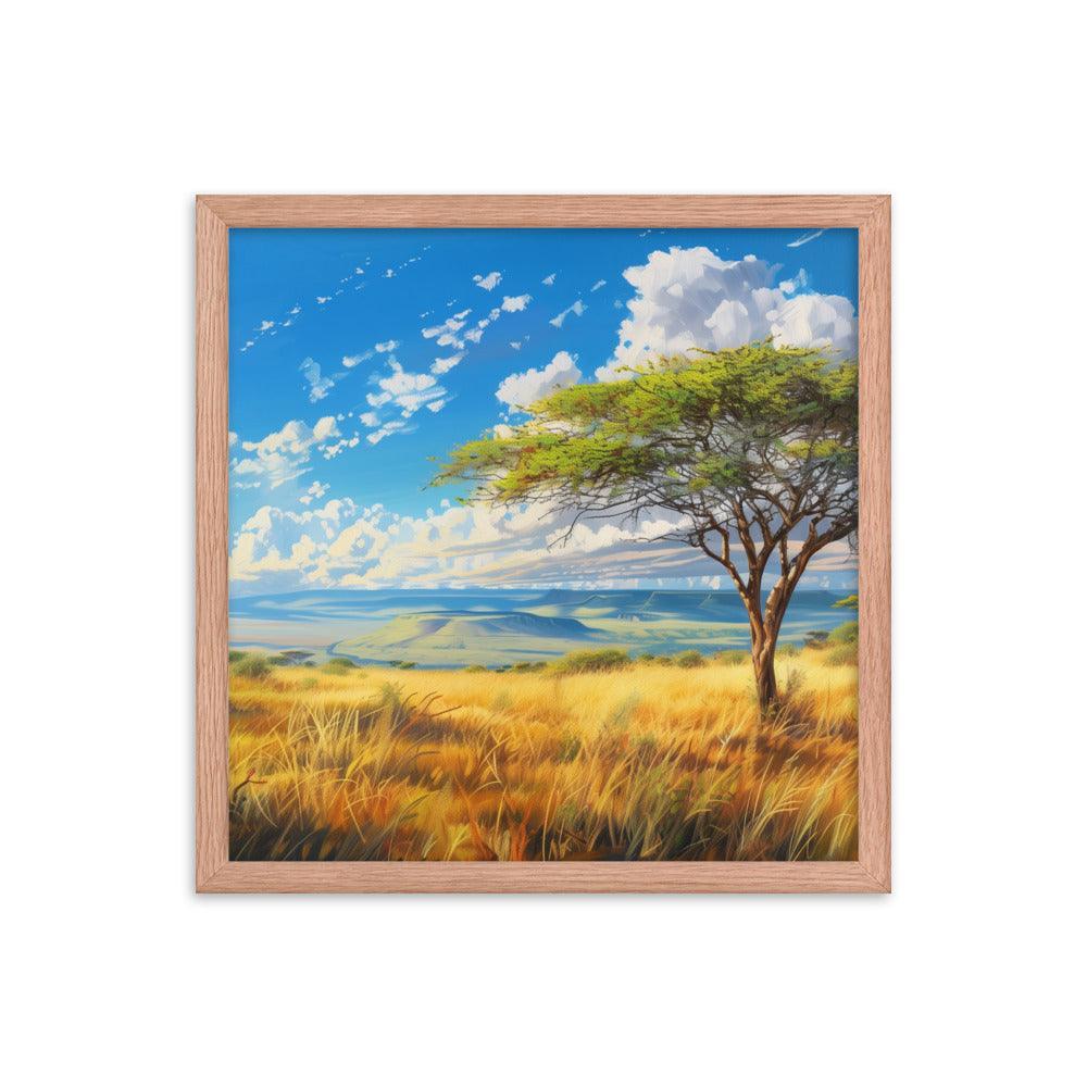 Kenya Golden Plains Scenic Landscape Framed Poster - Oh Posters