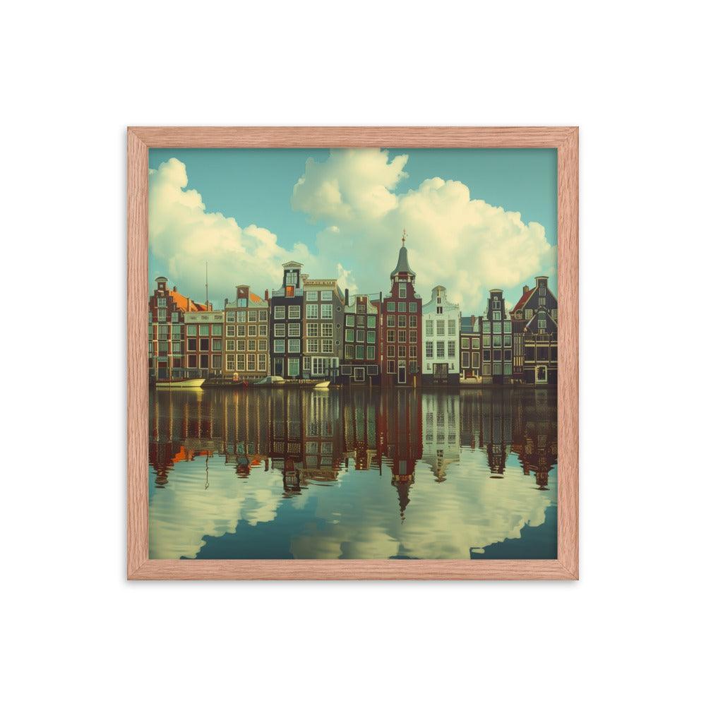 Netherlands Historic Amsterdam Canal Houses Framed Poster - Oh Posters