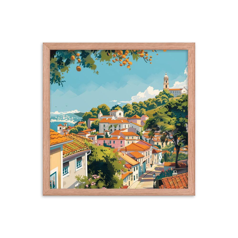 Portugal Charming Hillside Village Framed Poster - Oh Posters